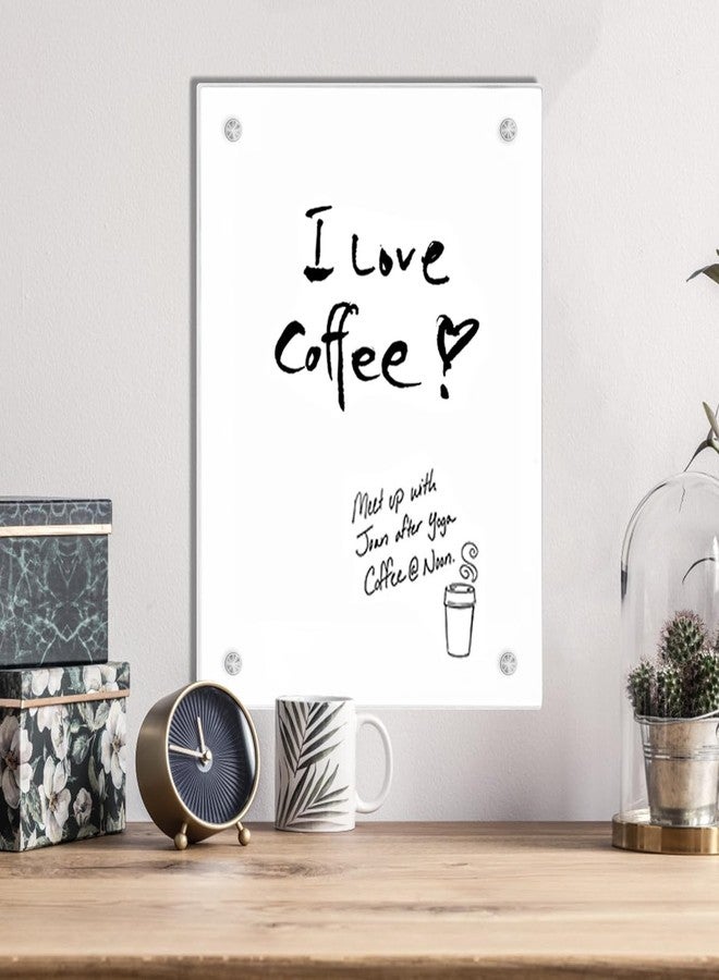 TORASO لوح زجاجي أبيض قابل للمسح الجاف للجدار، لوح زجاجي أبيض غير مغناطيسي، لوح زجاجي صغير مقاس 11.8 بوصة × 15.7 بوصة للمنزل والمطبخ والمكتب، بدون إطار (BB-WH-3040) - Image 3